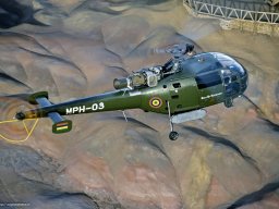 6)-04 Mauritius Police SA316B hovering over Chamarel Seven Colored Earth Geopark